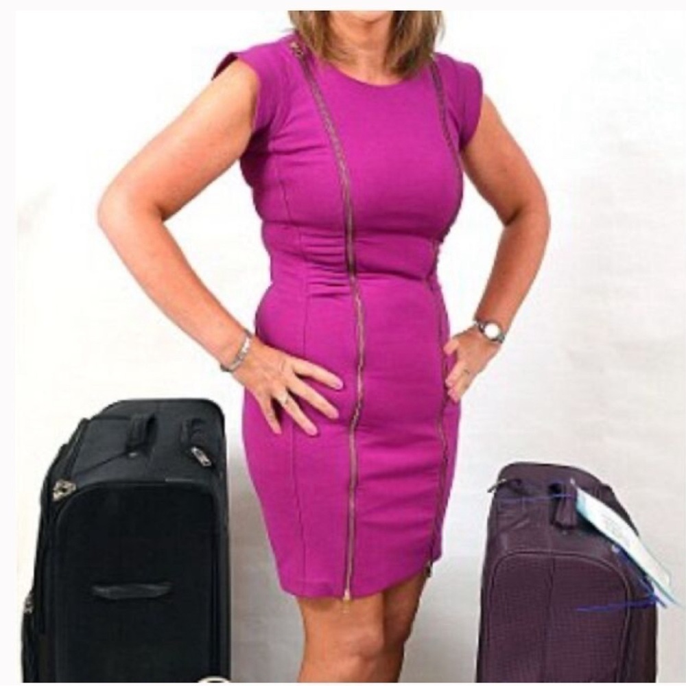 Ted Baker Purple 2 way Zip Front Dress